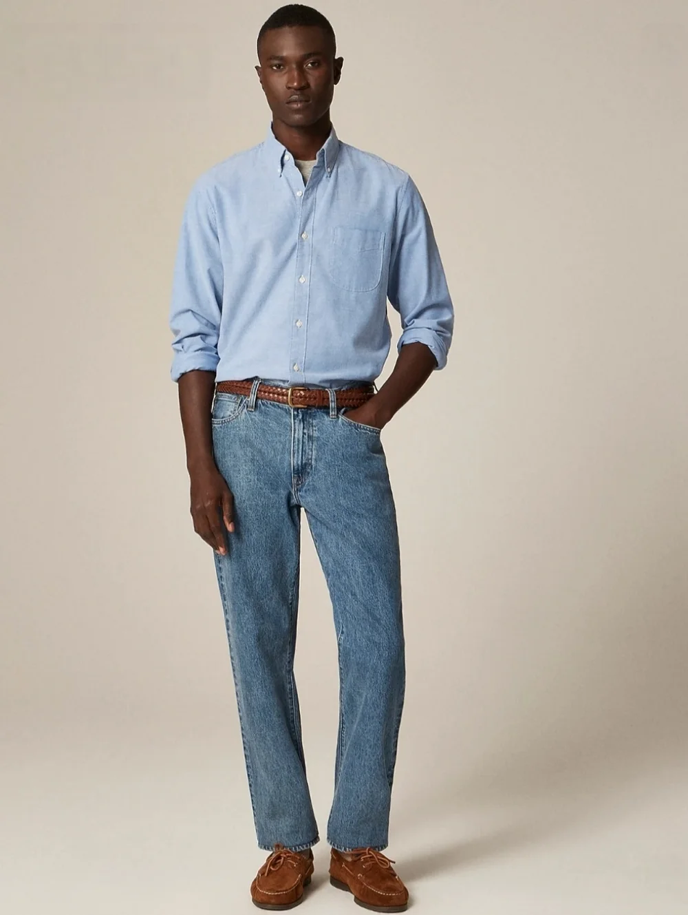 J. Crew Light Blue Button-Down Shirt Large Academia Business Casual Preppy
